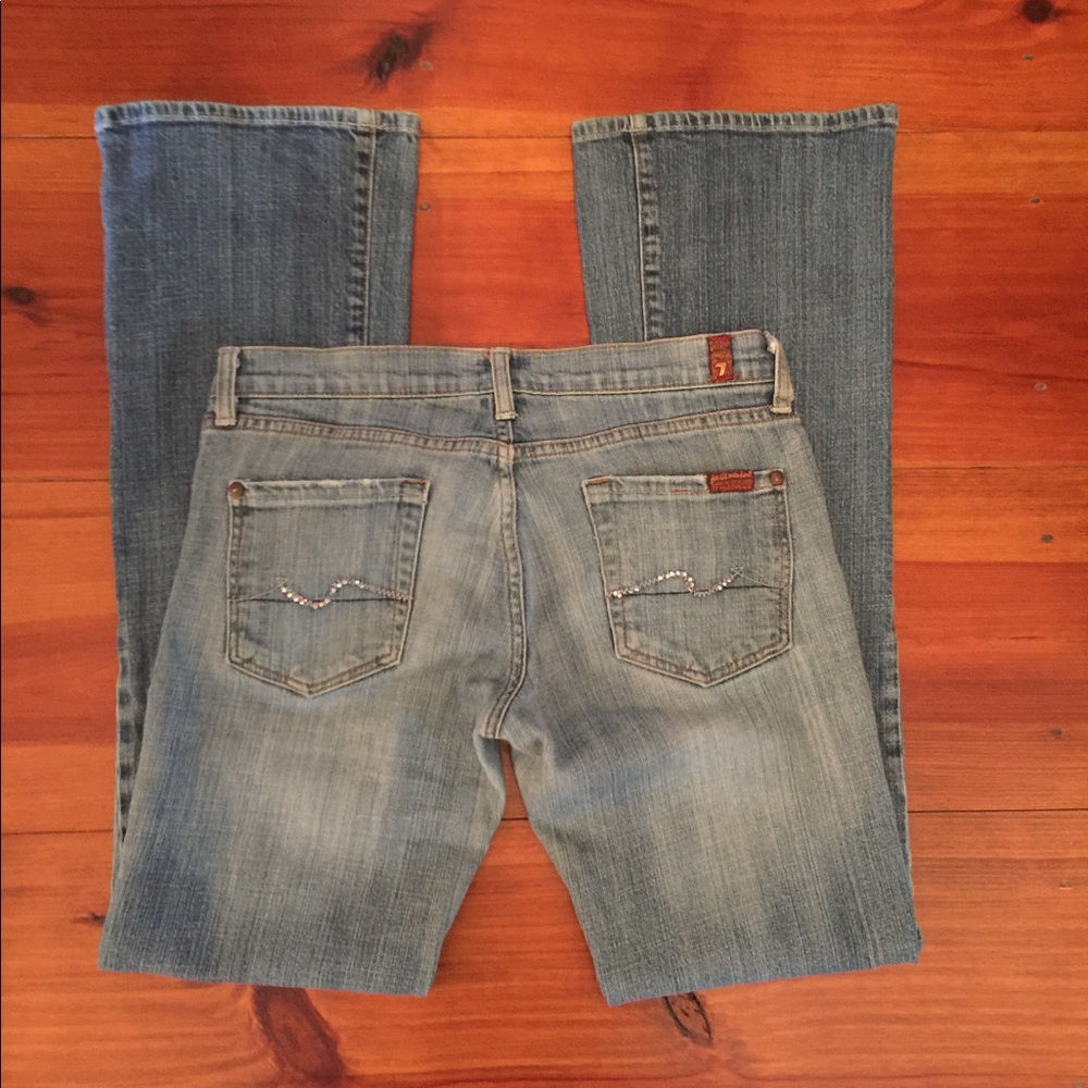 7 For All Mankind Jeans Bootcut Sz 27 Bling Accent